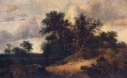 RUISDAEL, Jacob Isaackszon van Landscape with a House in the Grove about 1646 china oil painting reproduction